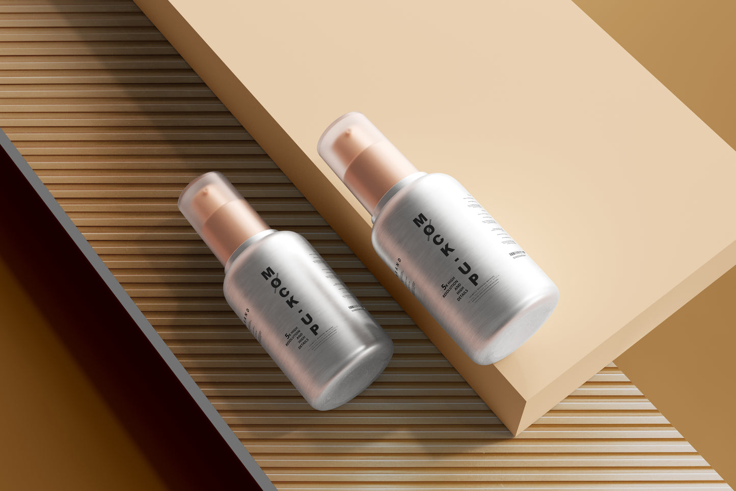 Aluminum Body Cosmetic Spray Bottle Mockup