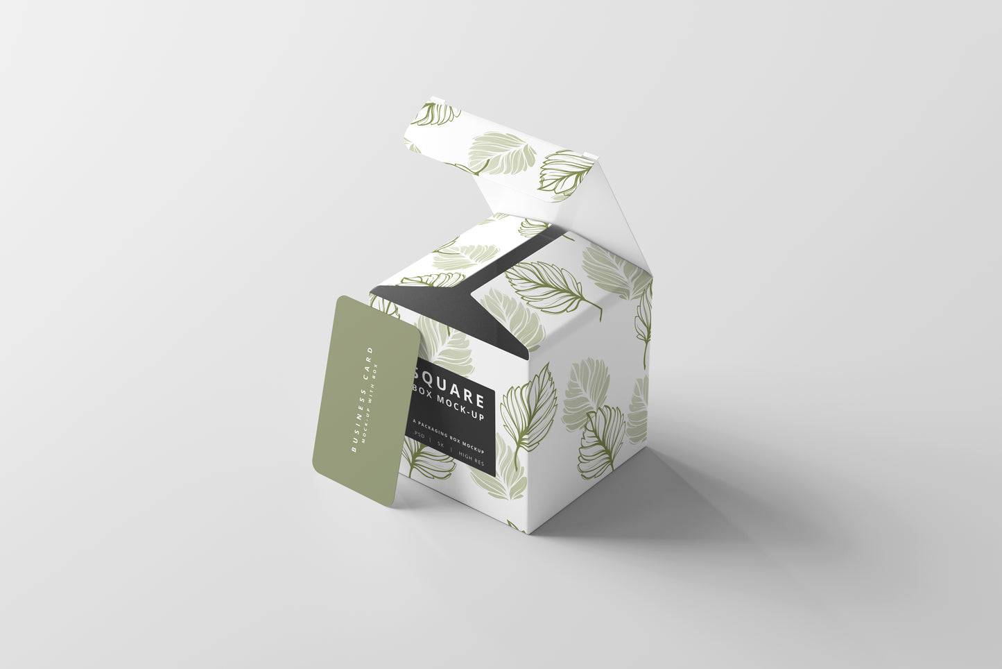 Square Product Packaging Box Mockups