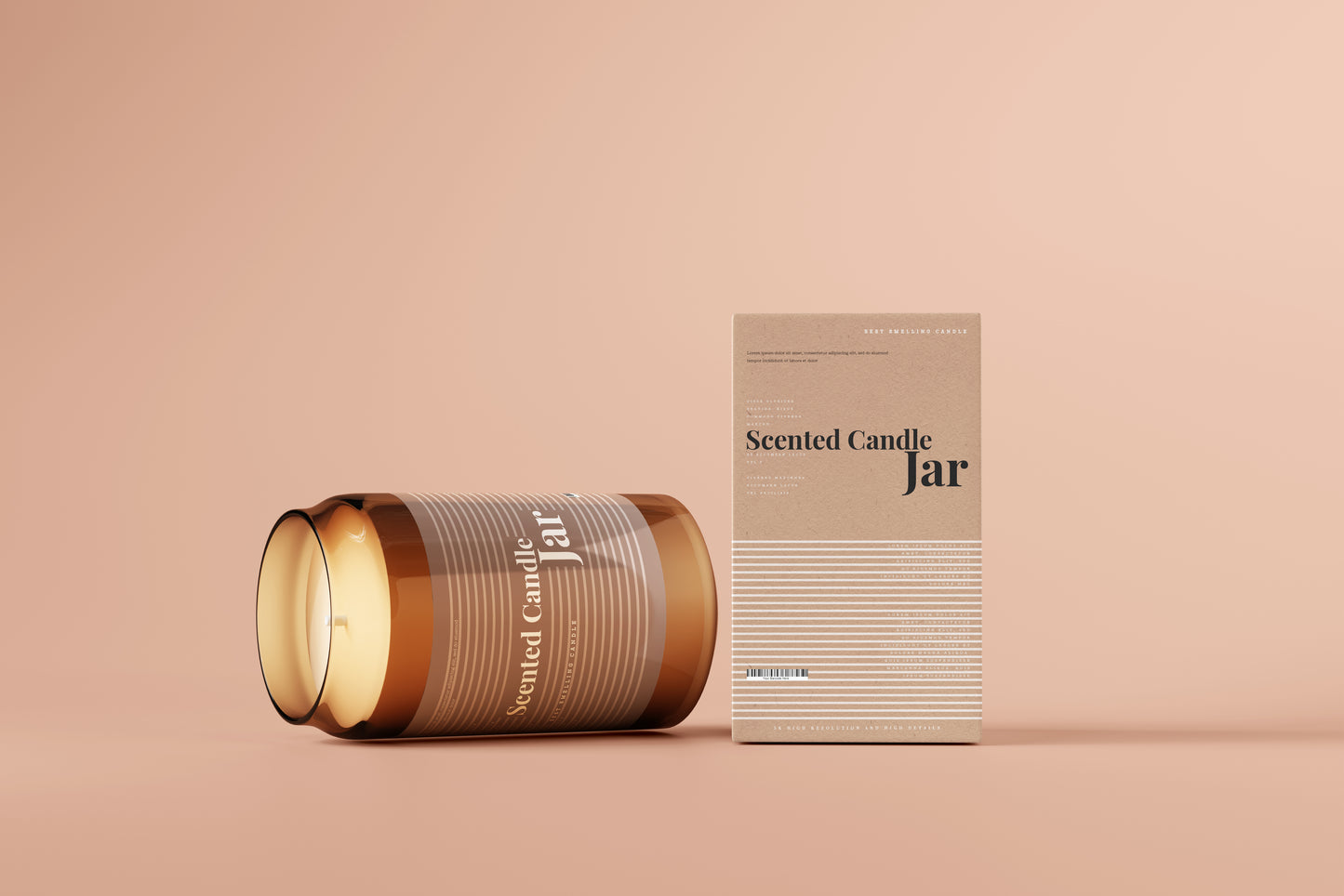 Amber Glass Candle Jar Mockups