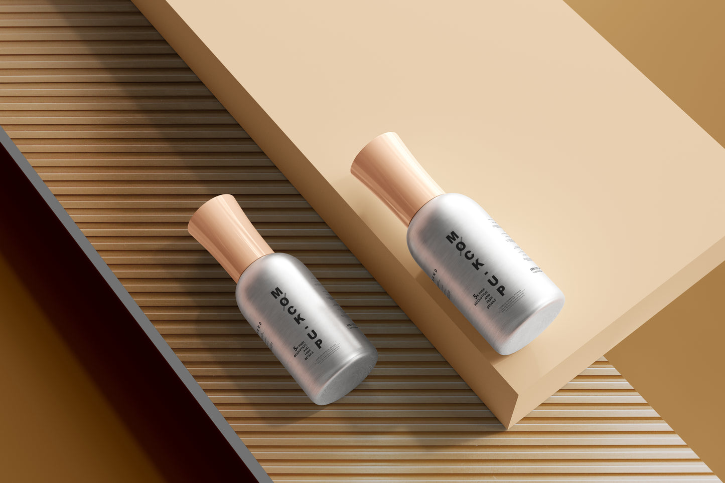 Aluminum Body Nail Polish Bottle Mockup