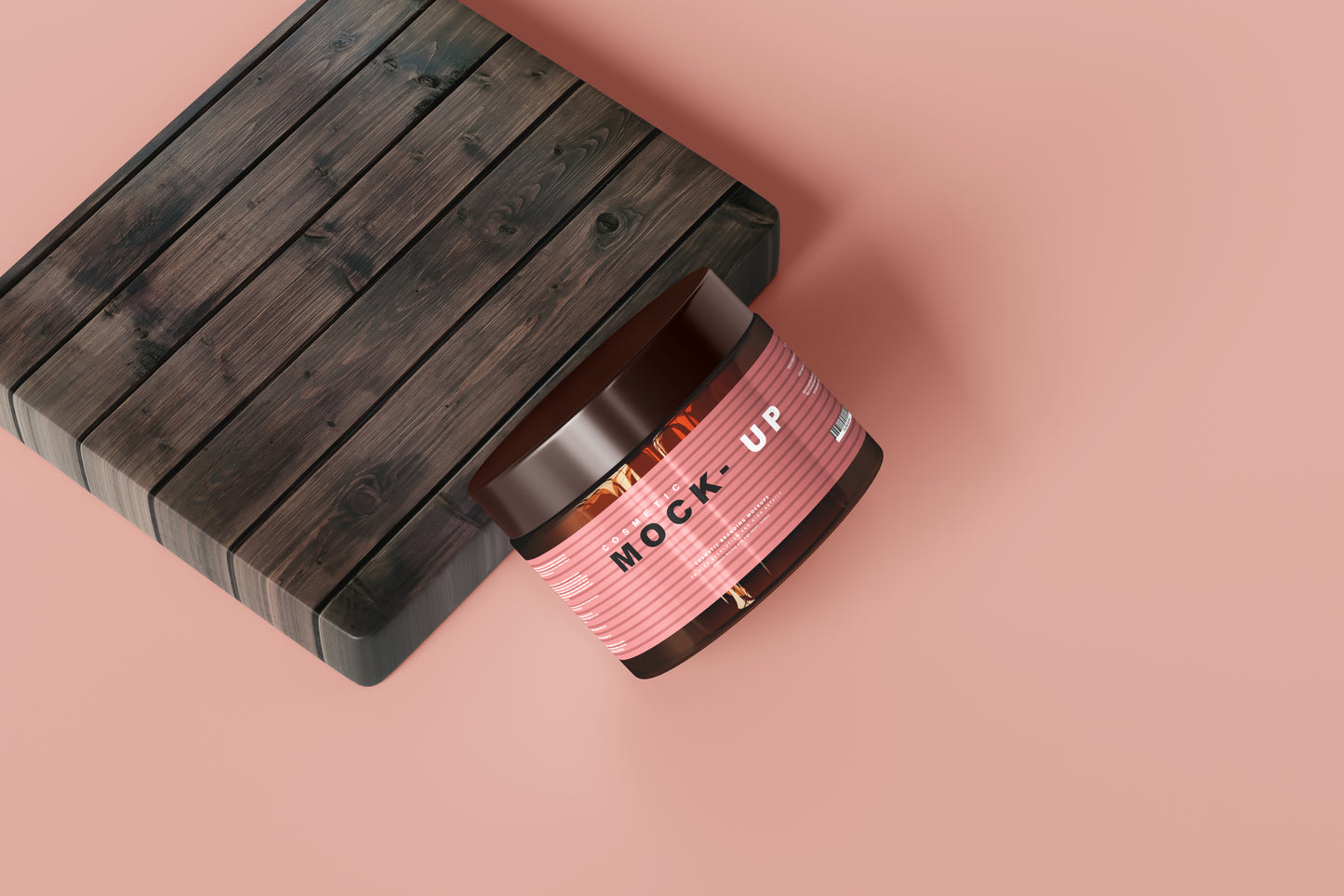 Amber Glass Cosmetic Jar Mockups