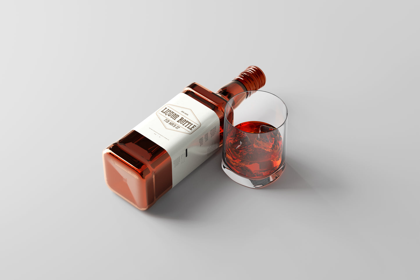 Square Hard Liquor Bottle Mockups