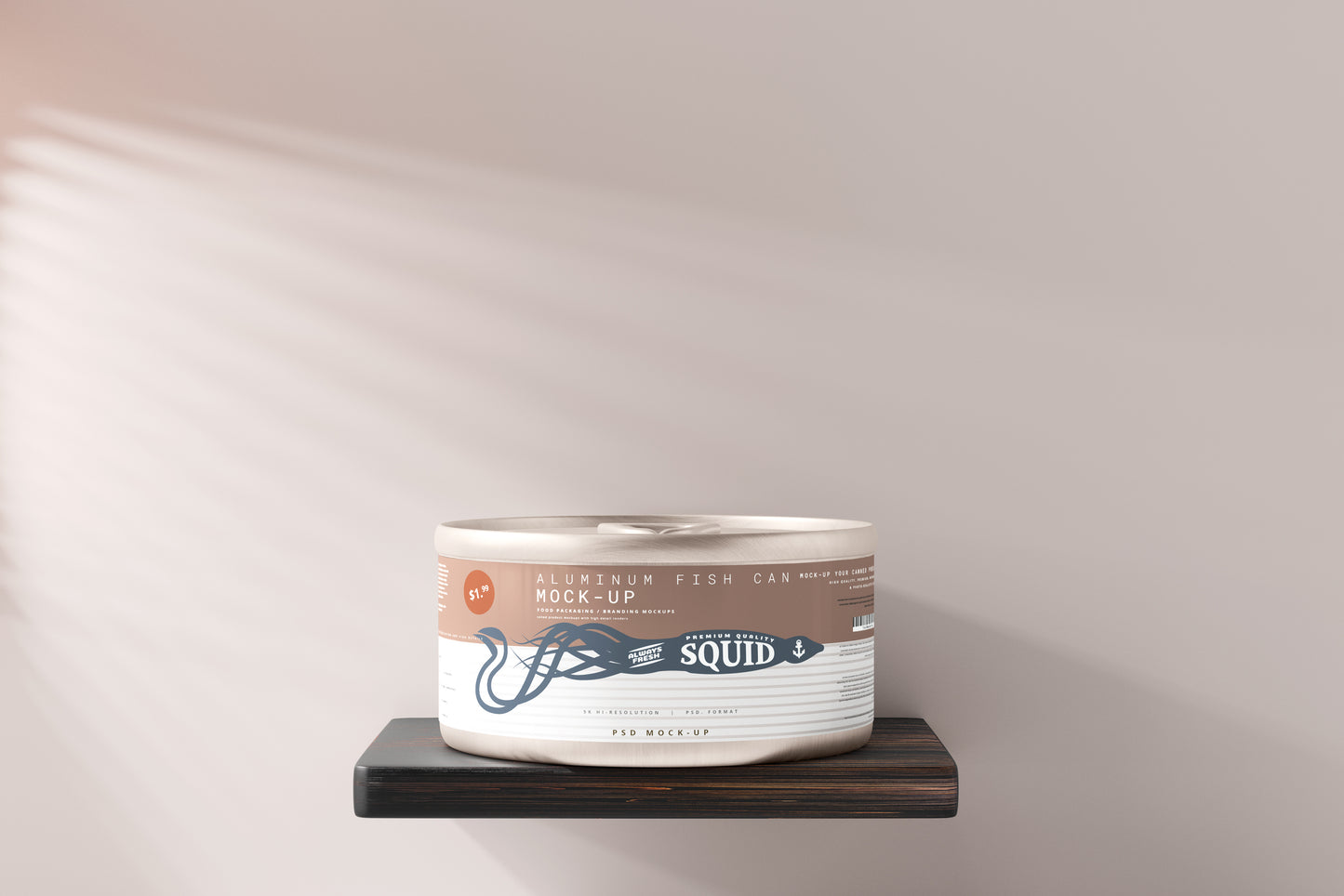 Easy Open Small Aluminum Food Can Mockup