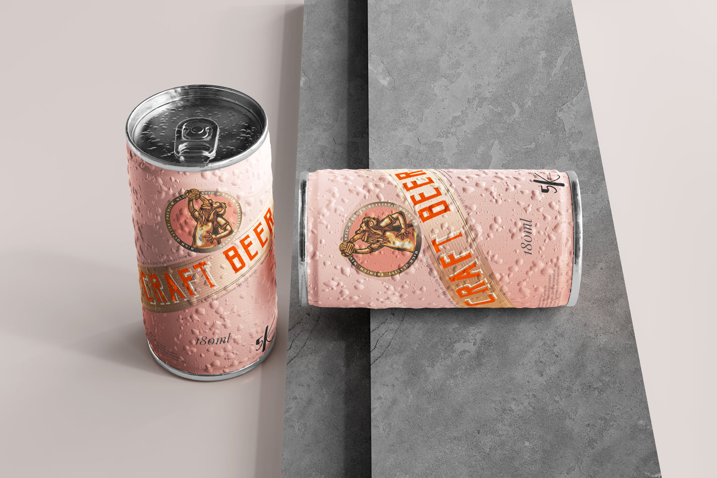 Small Soda or Beer Can Mockup with Condensation Effect