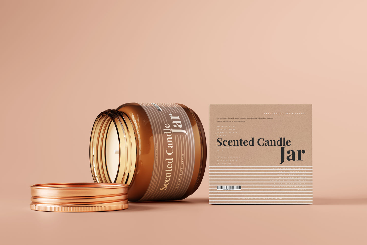 Amber Glass Candle Jar Mockups