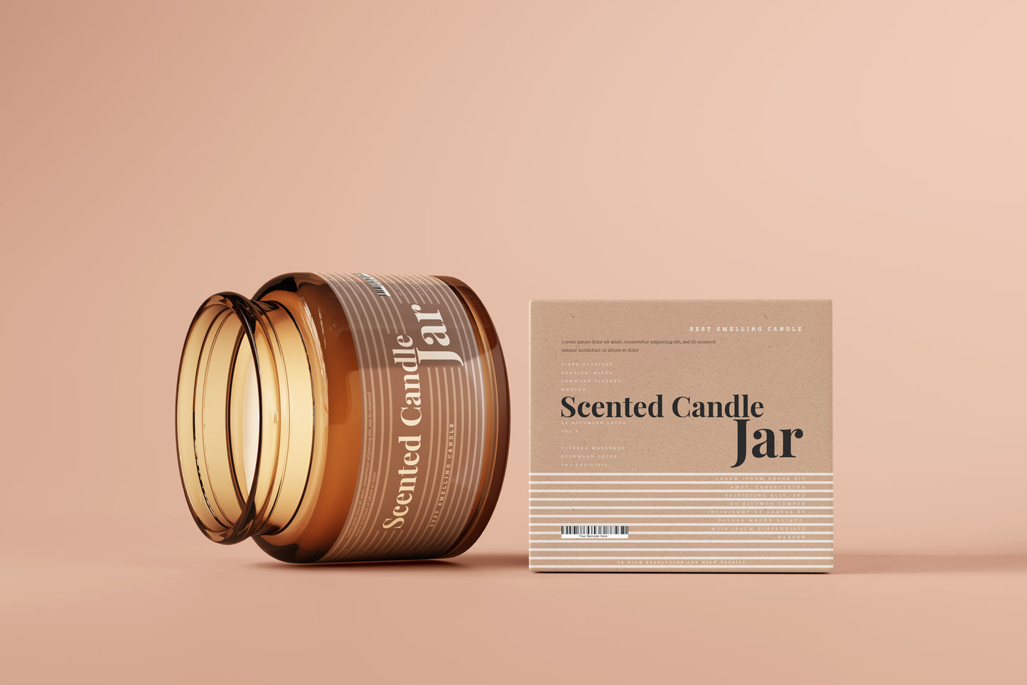 Amber Glass Candle Jar Mockups