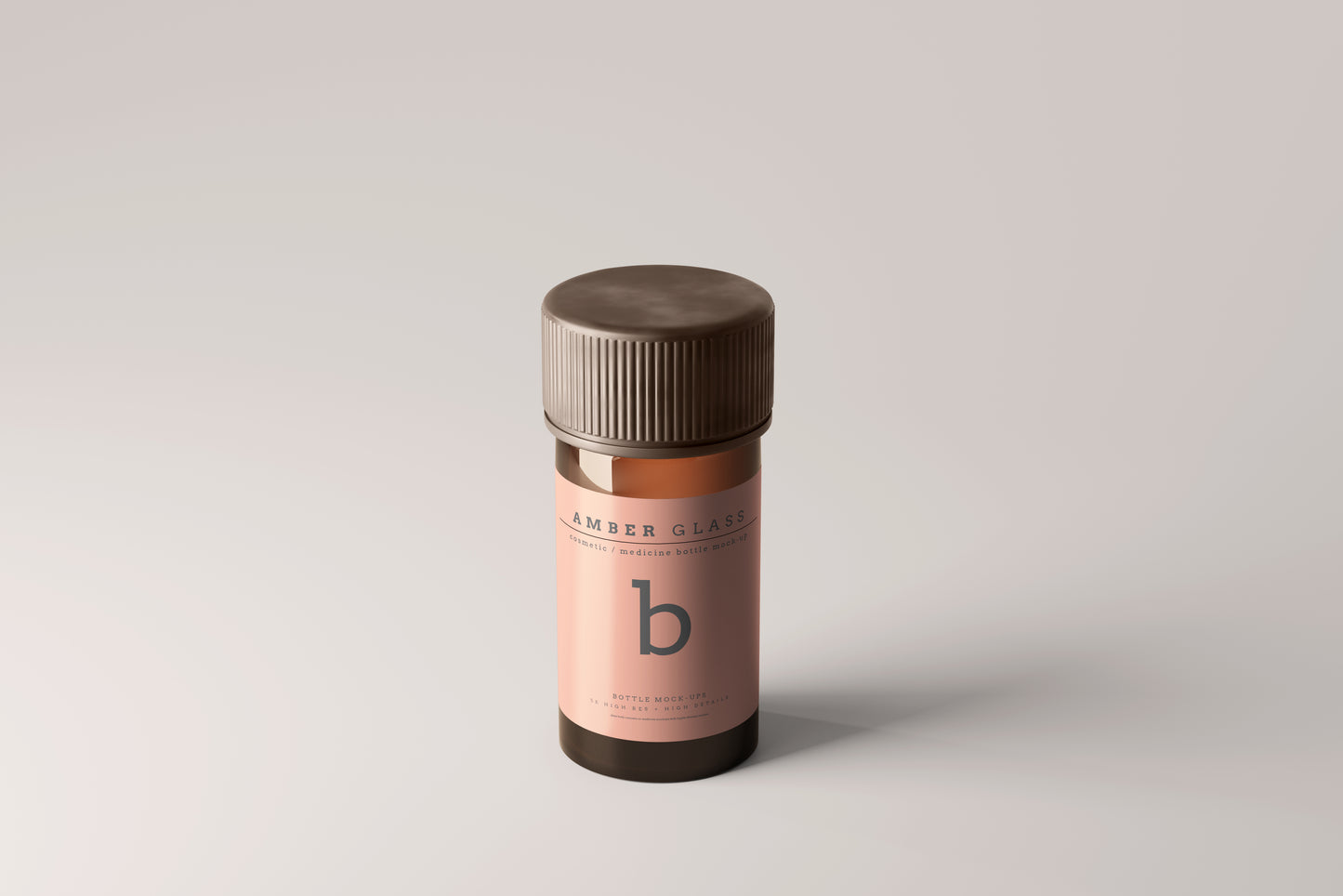 Amber Glass Bottle Mockup