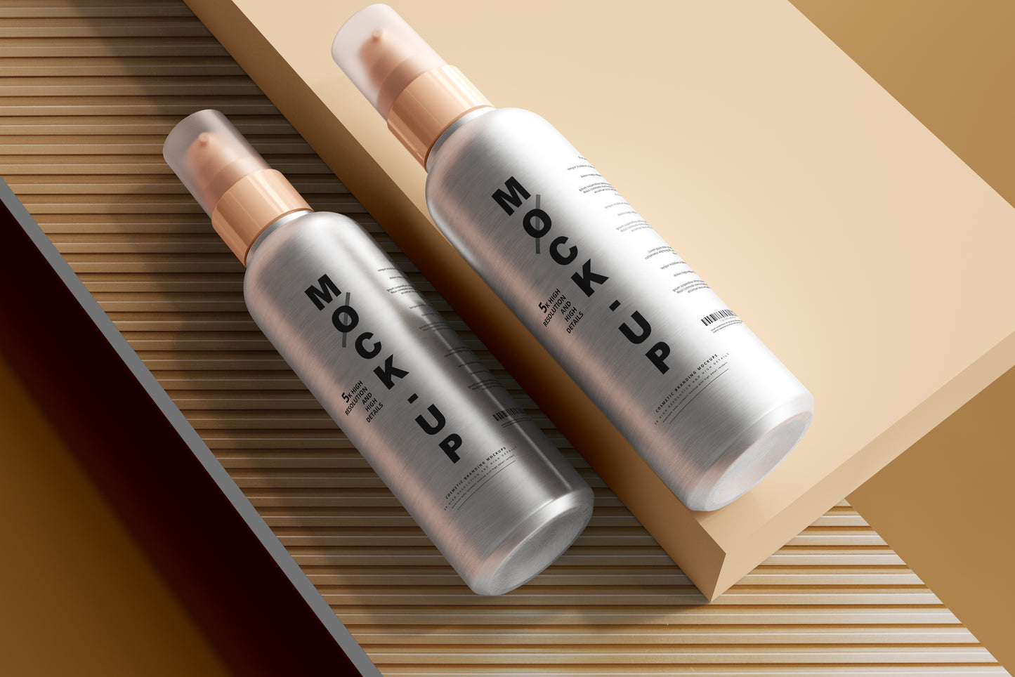 Aluminum Body Cosmetic Spray Bottle Mockup