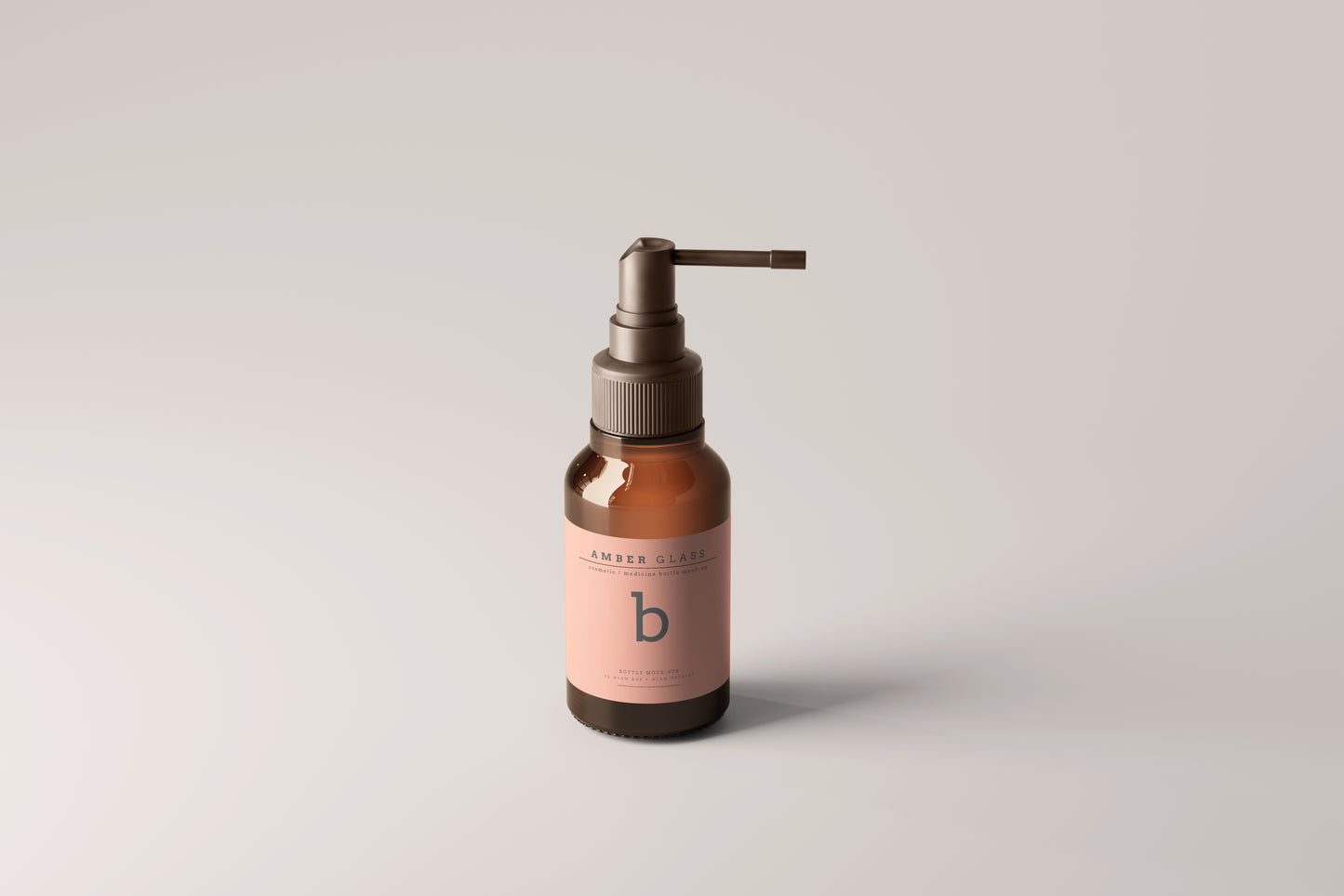Amber Glass Throat Spray Bottle Mockups