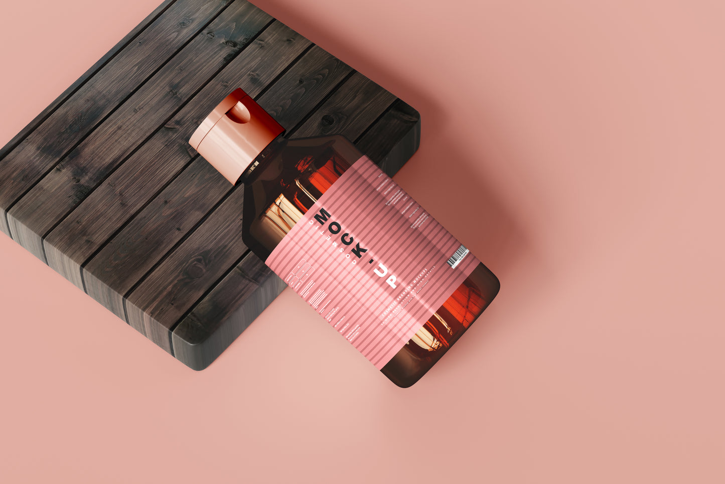 Amber Glass Cosmetic Bottle Mockups