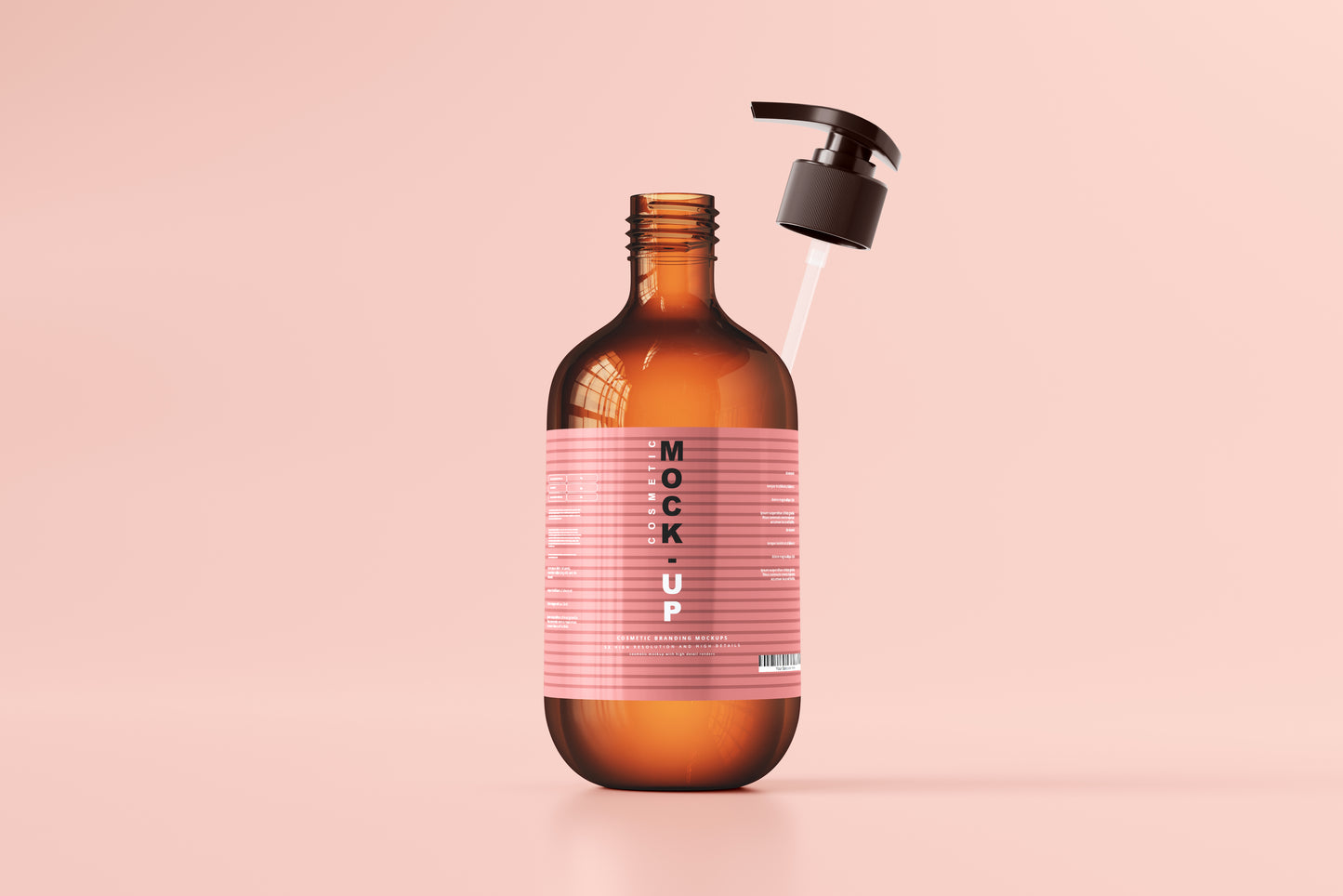 Amber Glass Pump Bottle Mockups