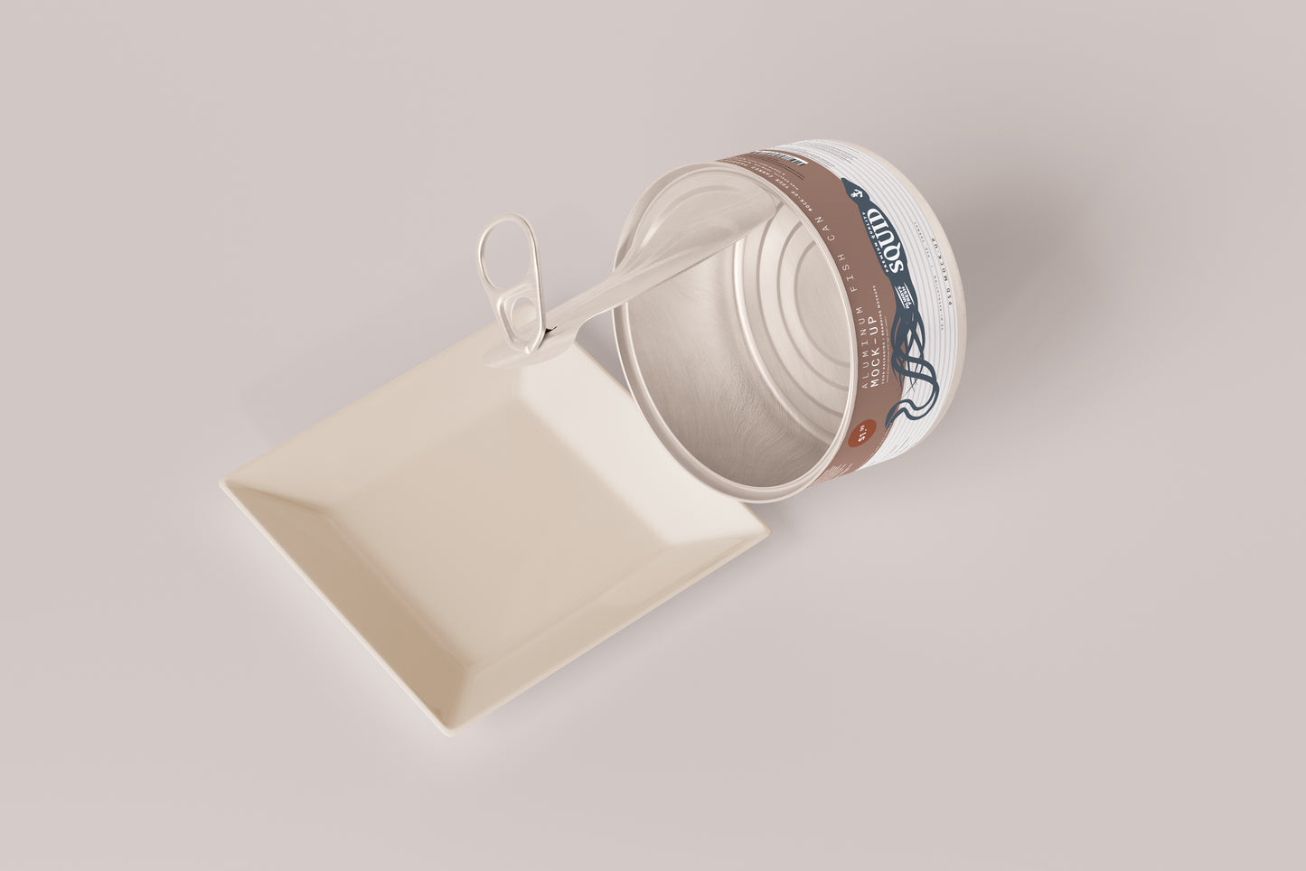 Easy Open Small Aluminum Food Can Mockup