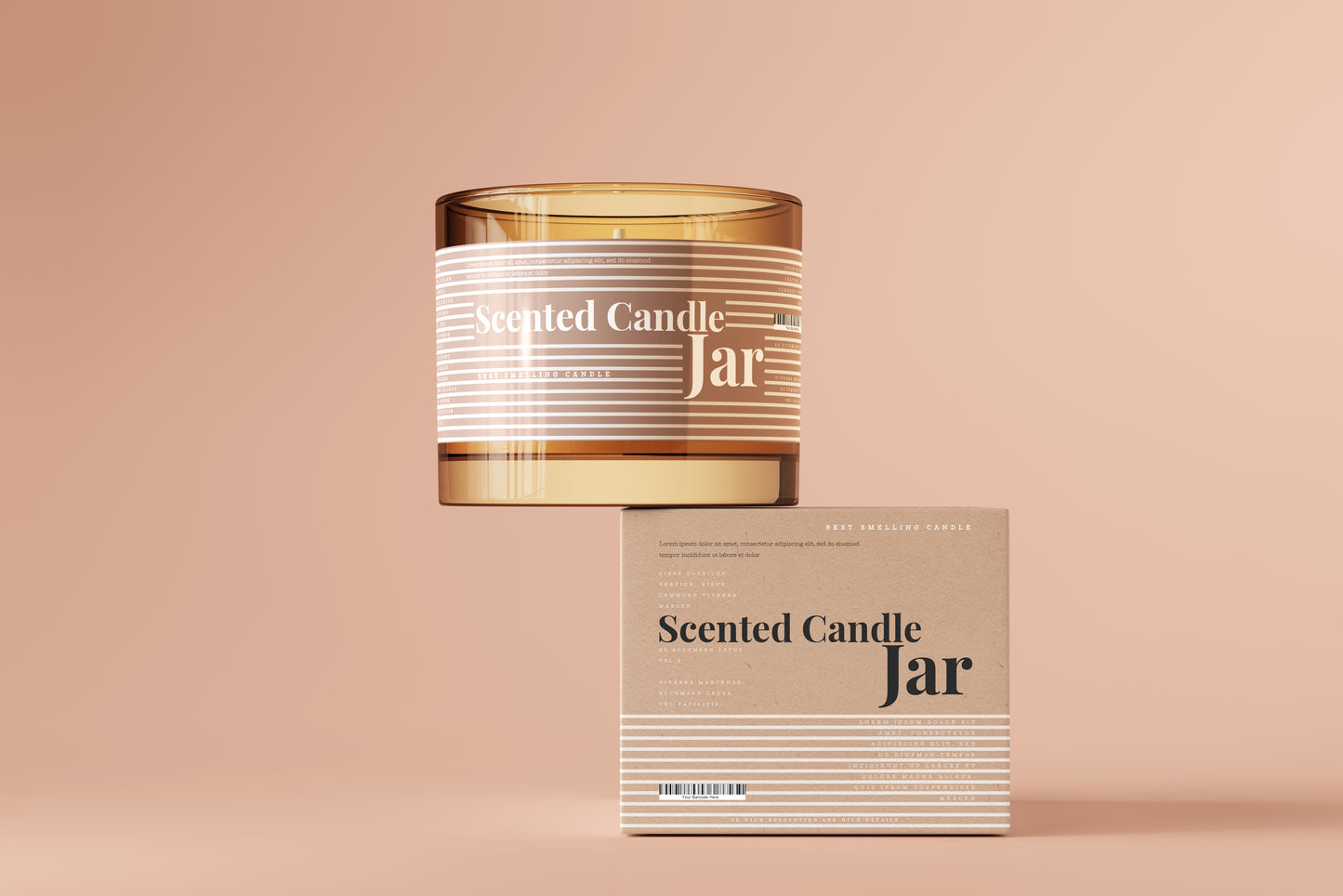 Amber Glass Candle Jar Mockups