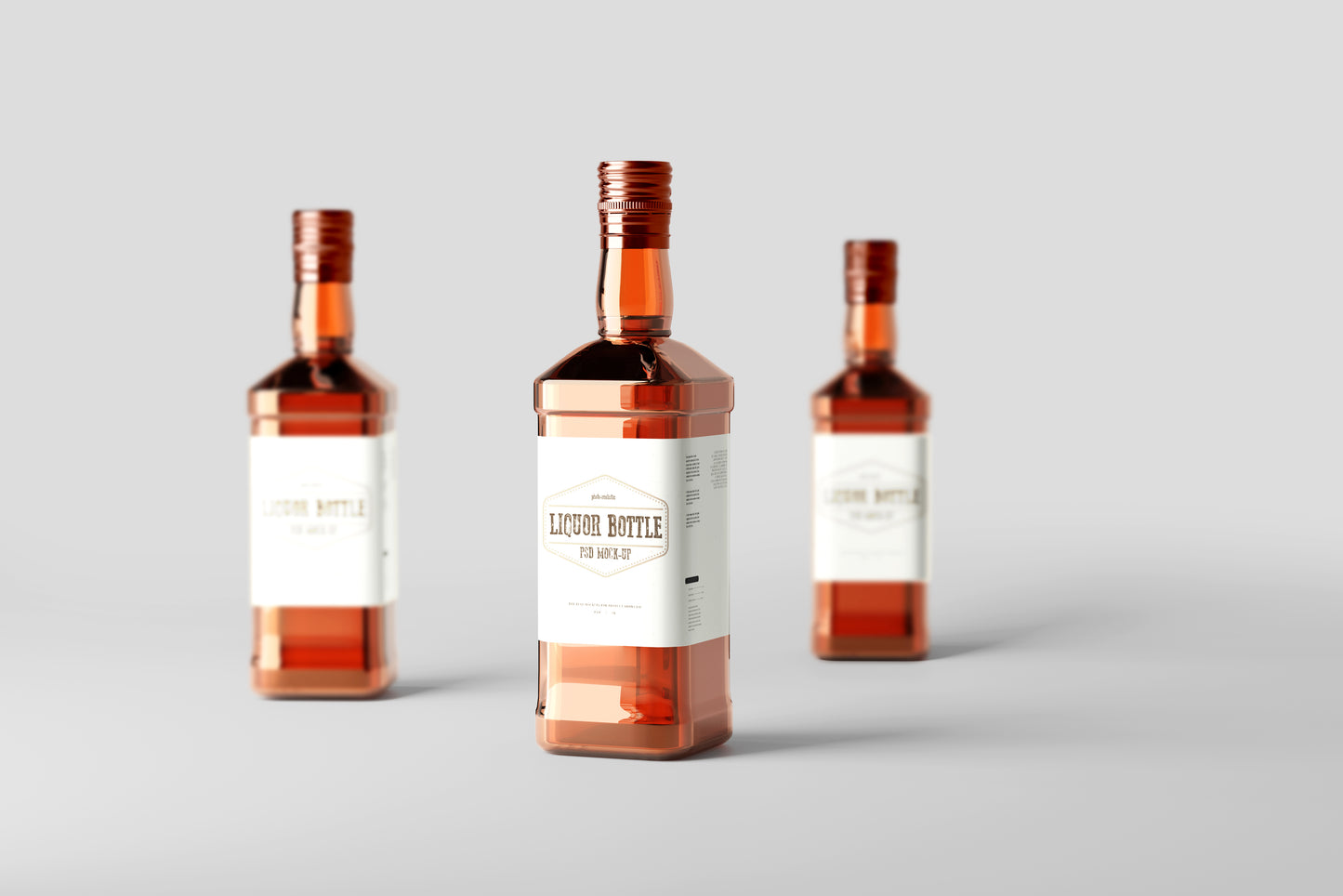 Square Hard Liquor Bottle Mockups