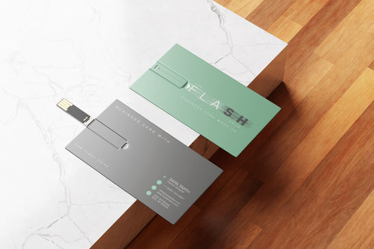 USB Flash Drive Business Card Mockup