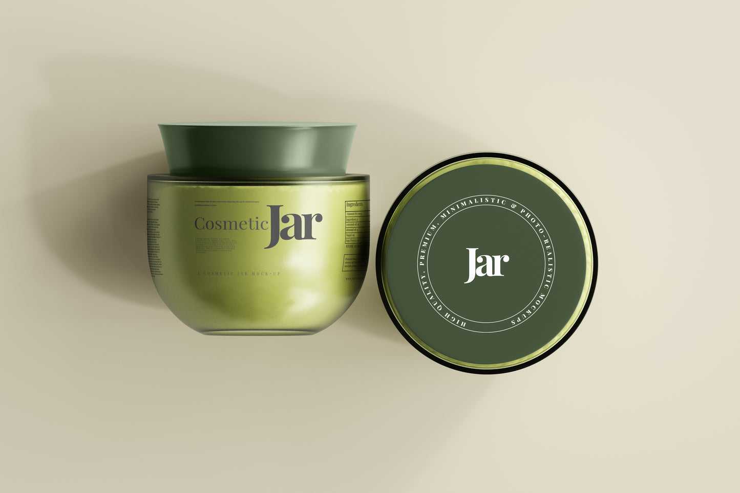 Glass Cosmetic Jar Mockups