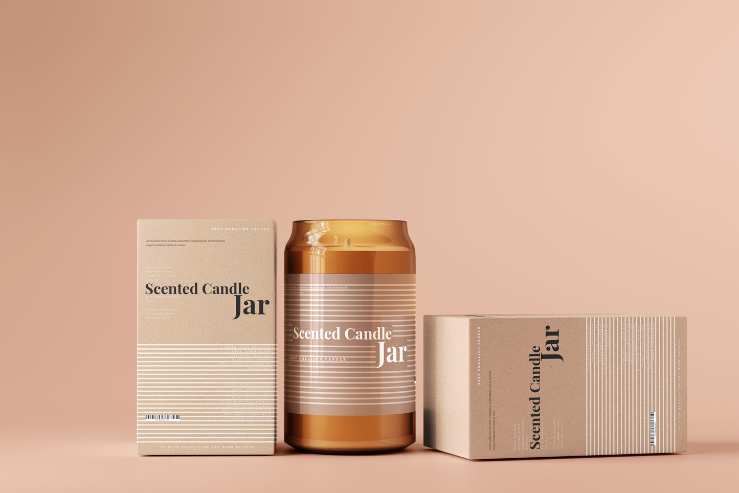 Amber Glass Candle Jar Mockups