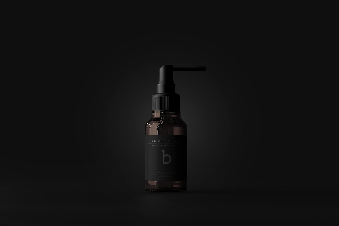 Amber Glass Throat Spray Bottle Mockups