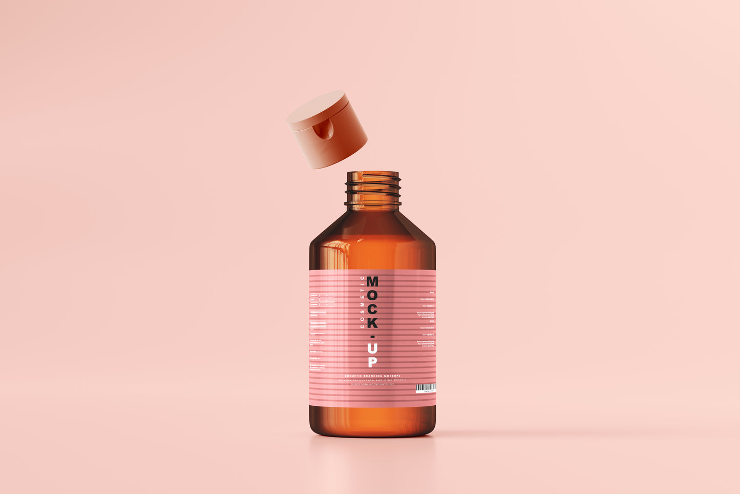 Amber Glass Cosmetic Bottle Mockups