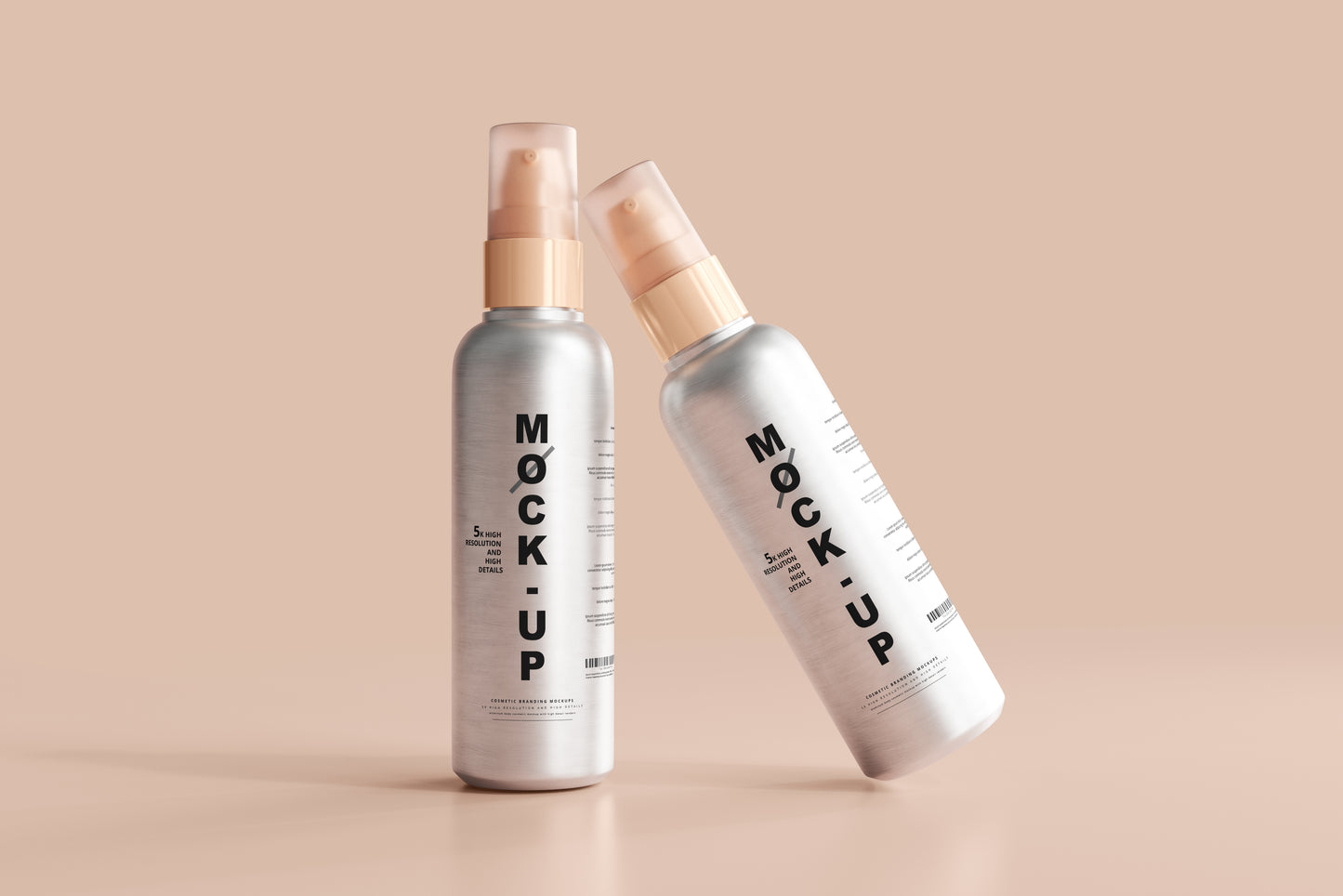 Aluminum Body Cosmetic Spray Bottle Mockup