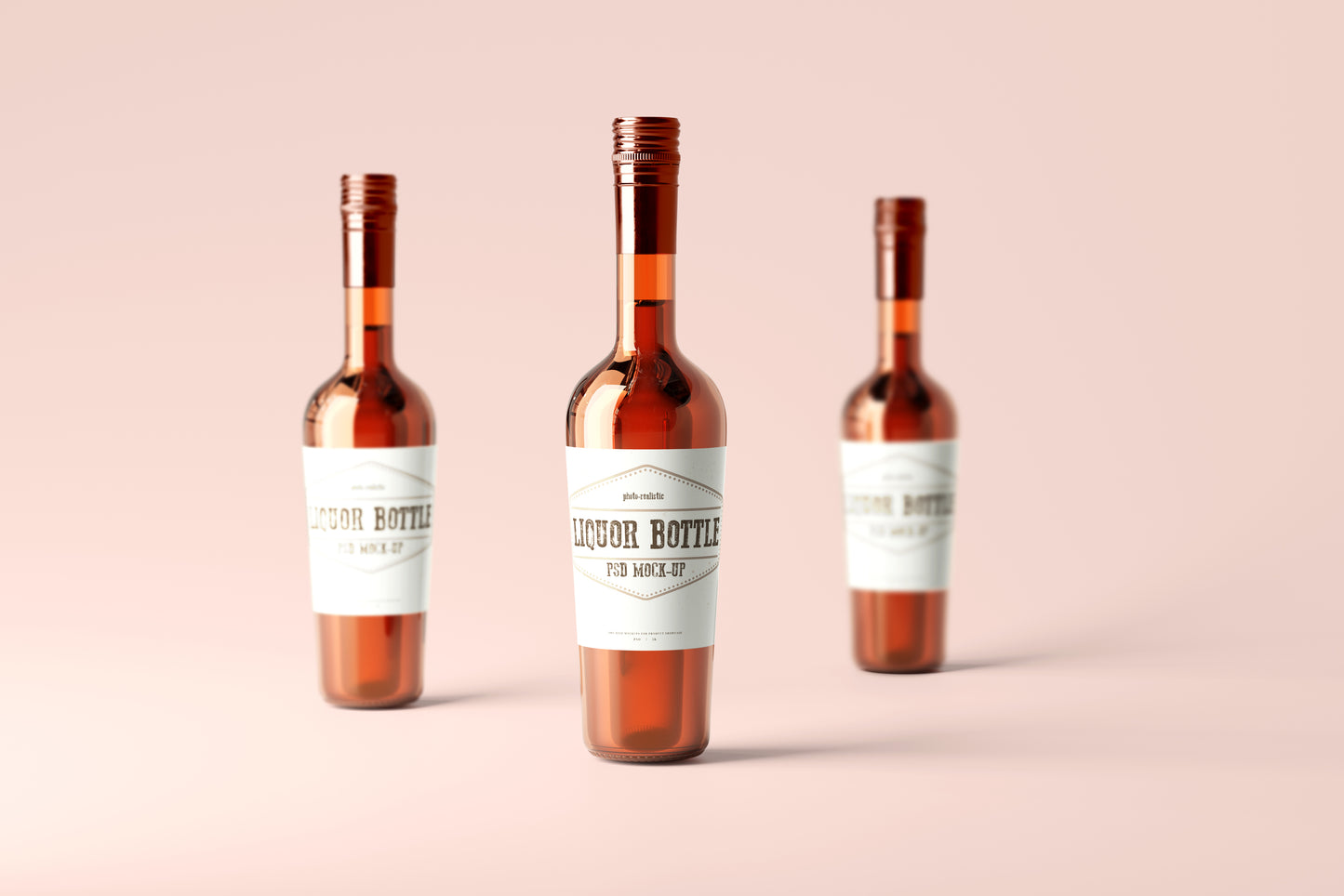 Round Hard Liquor Bottle Mockups