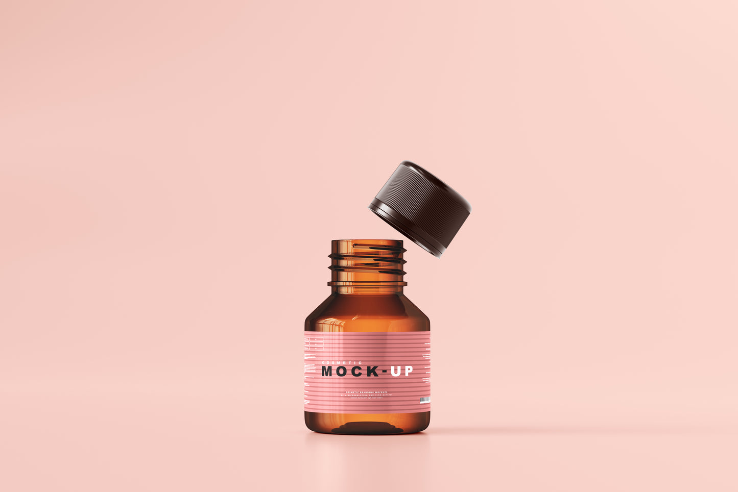 Amber Glass Cosmetic Bottle Mockups