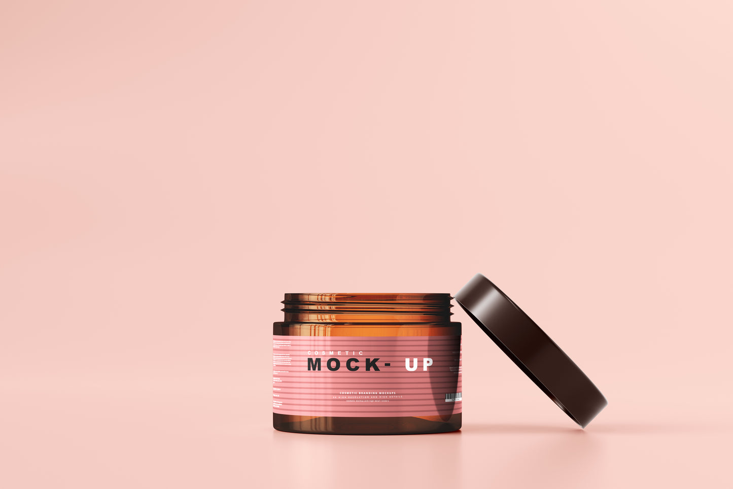 Amber Glass Cosmetic Jar Mockups