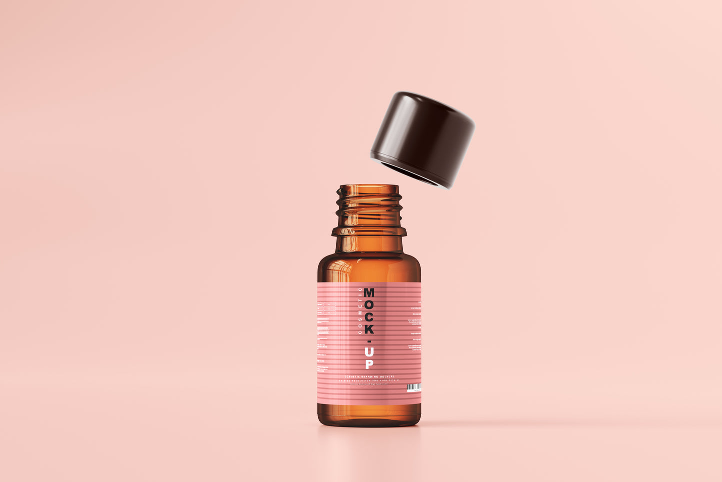 Amber Glass Cosmetic Bottle Mockups