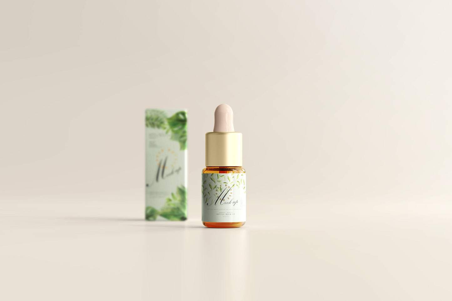 Amber Glass Dropper Bottle Mockup