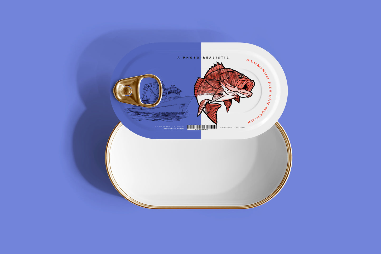 Aluminum Fish Can Mockup