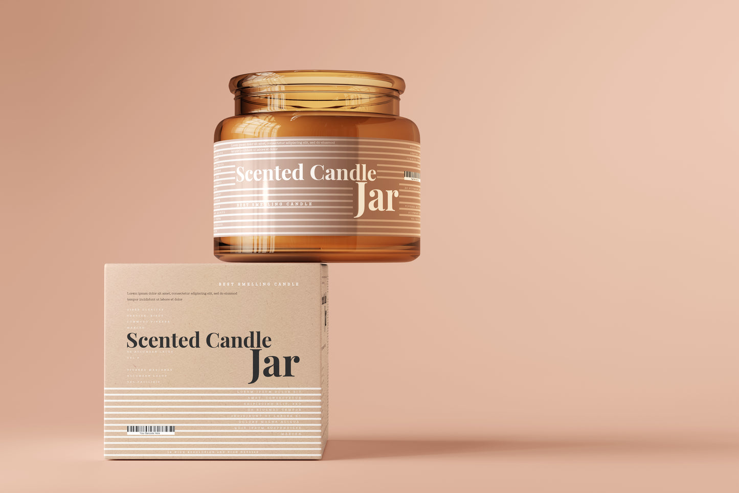 Amber Glass Candle Jar Mockups
