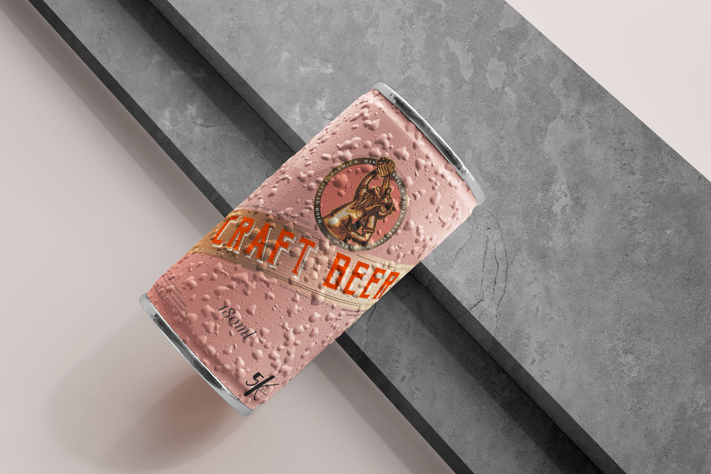 Small Soda or Beer Can Mockup with Condensation Effect