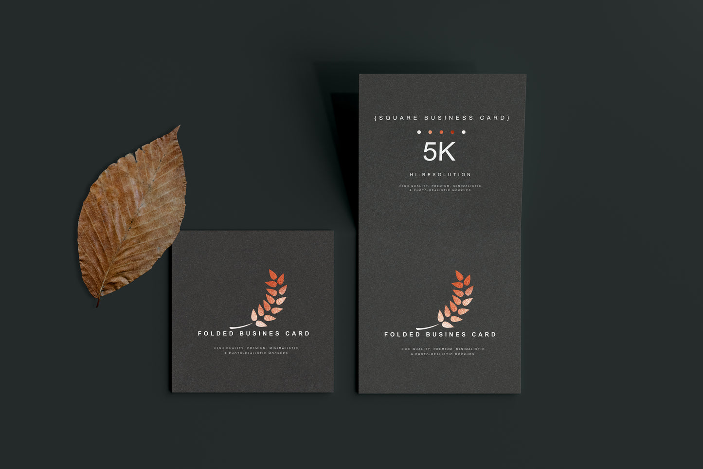 Square Folded Business Card Mockups