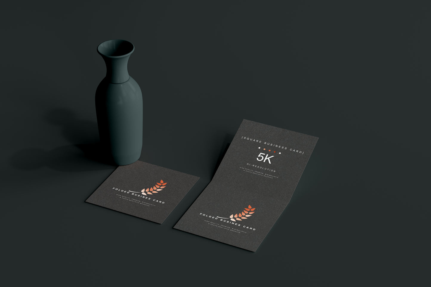 Square Folded Business Card Mockups