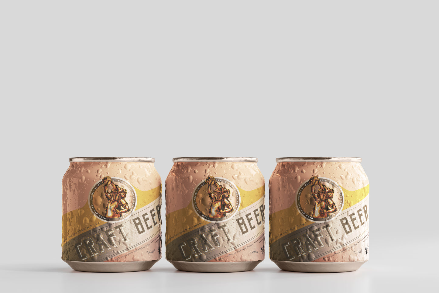 Stubby Beer Can Mockup with Condensation Effect