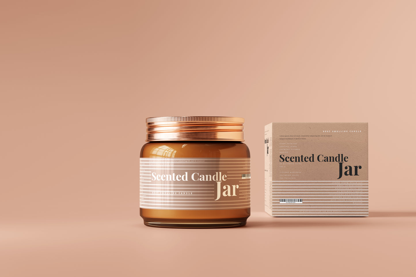 Amber Glass Candle Jar Mockups