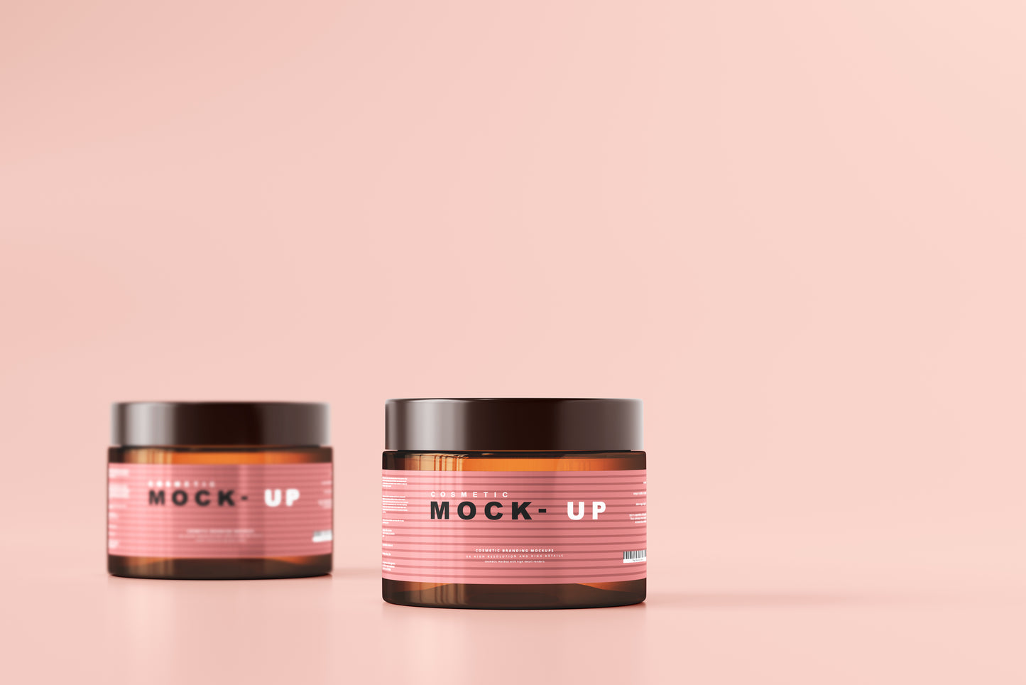 Amber Glass Cosmetic Jar Mockups