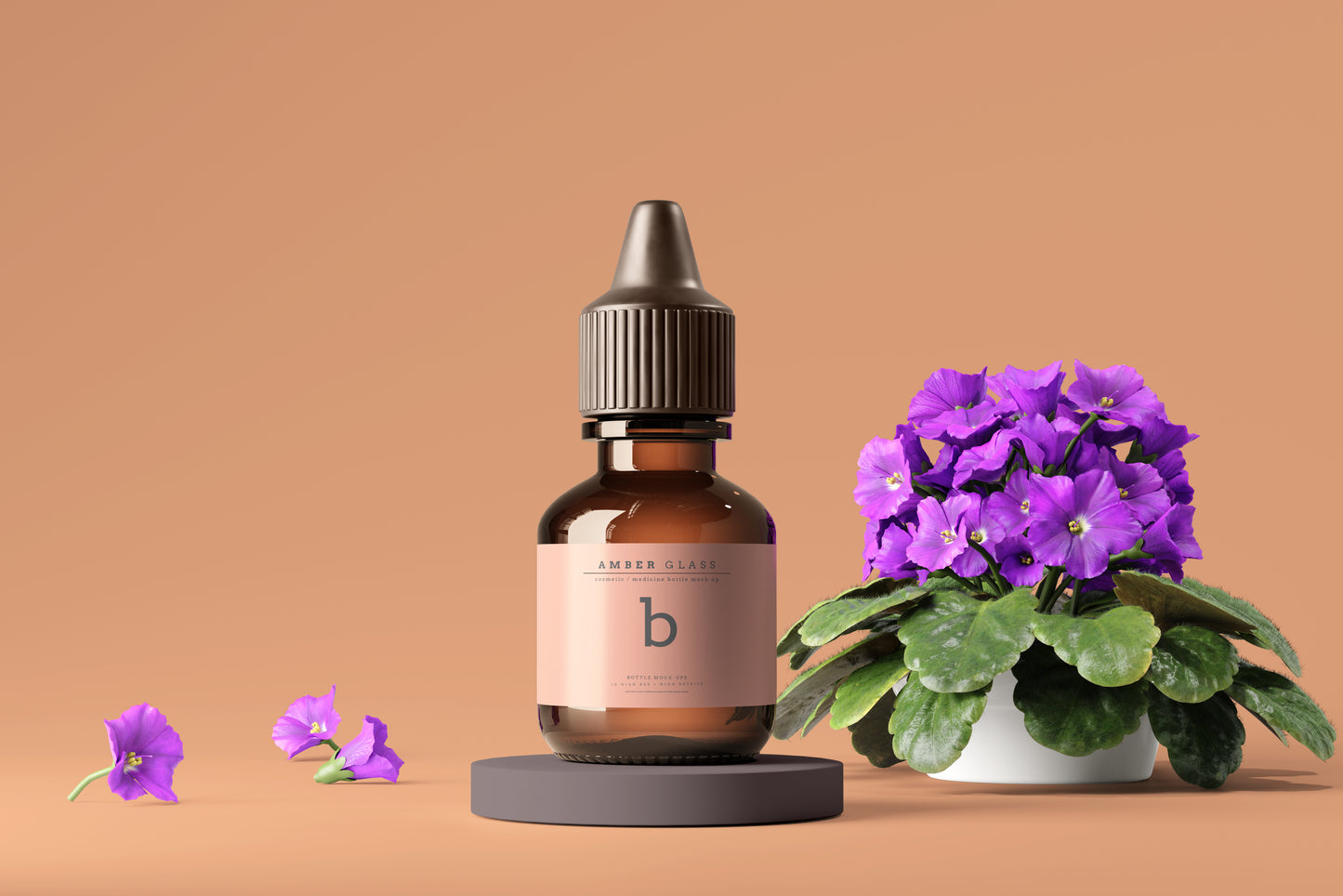 Amber Glass Bottle Mockups
