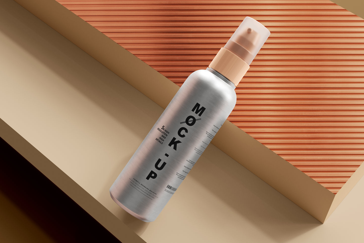 Aluminum Body Cosmetic Spray Bottle Mockup