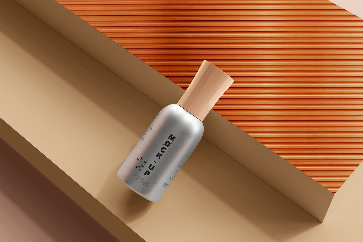 Aluminum Body Nail Polish Bottle Mockup