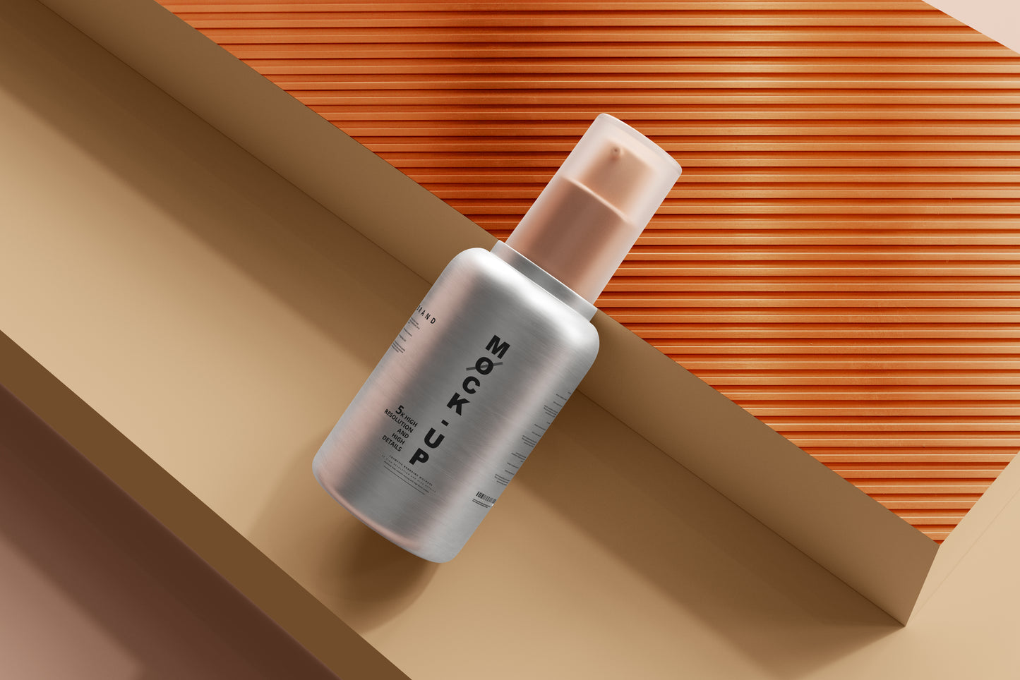 Aluminum Body Cosmetic Spray Bottle Mockup
