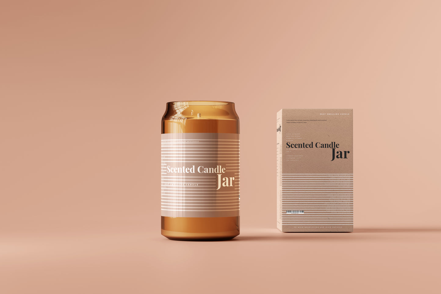 Amber Glass Candle Jar Mockups