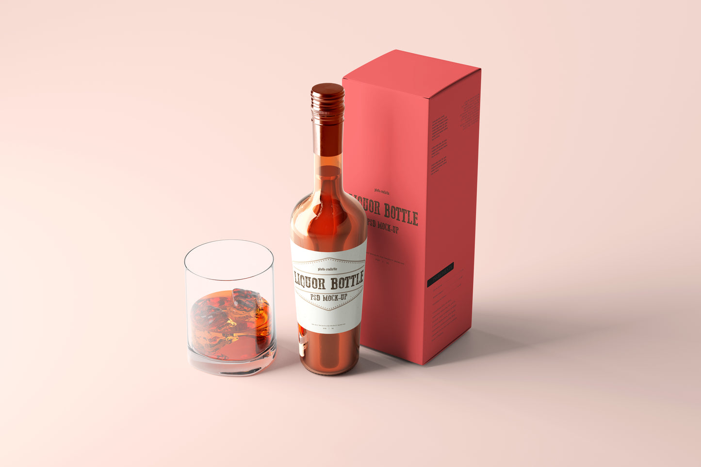 Round Hard Liquor Bottle Mockups