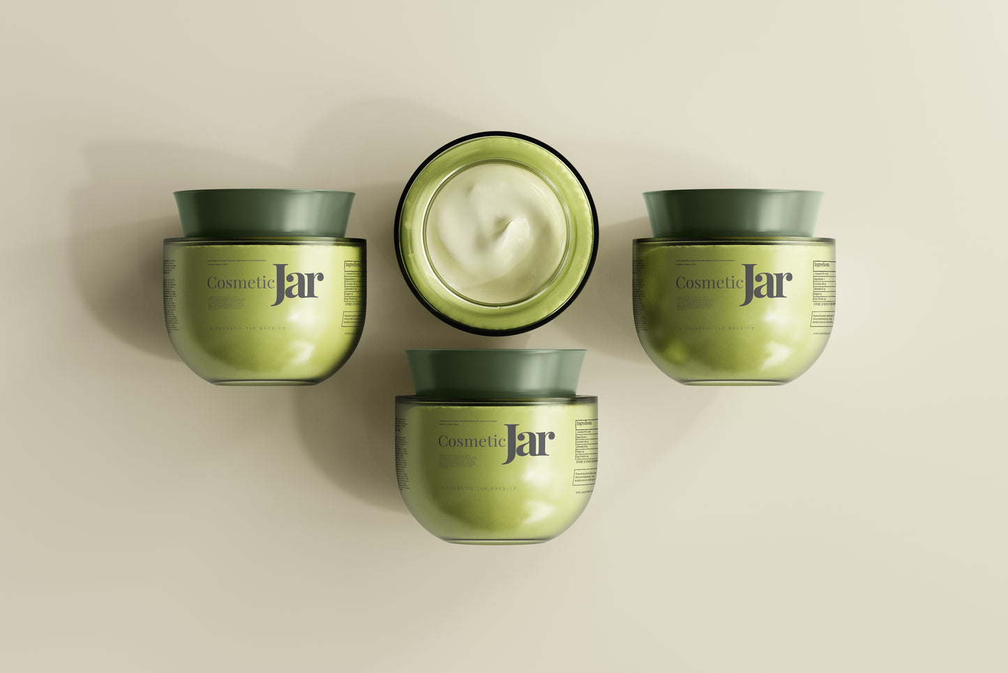 Glass Cosmetic Jar Mockups