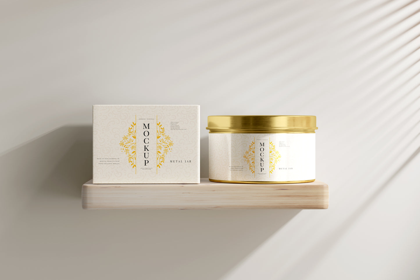 Metal Jar and Box Mockup