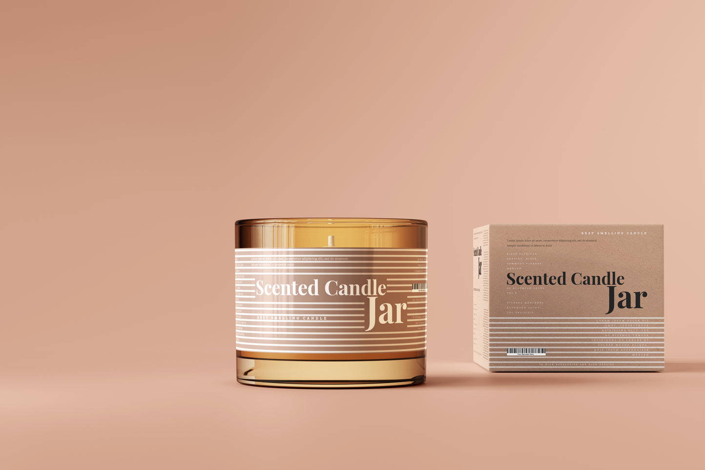 Amber Glass Candle Jar Mockups