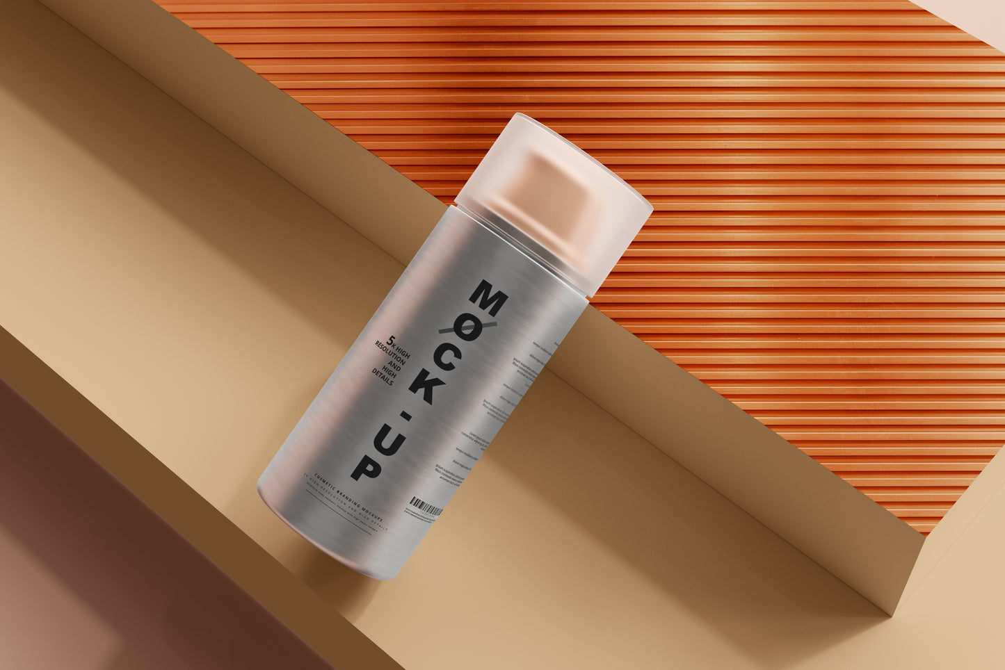 Aluminum Body Cosmetic Pump Bottle Mockup