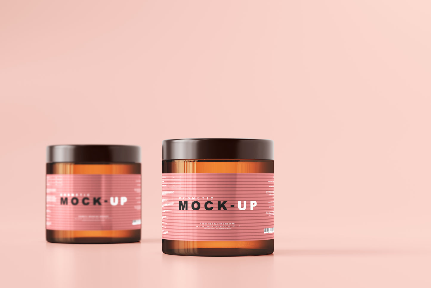 Amber Glass Cosmetic Jar Mockups