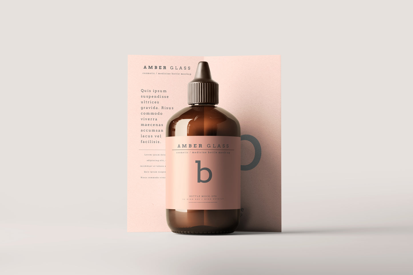 Amber Glass Bottle Mockups