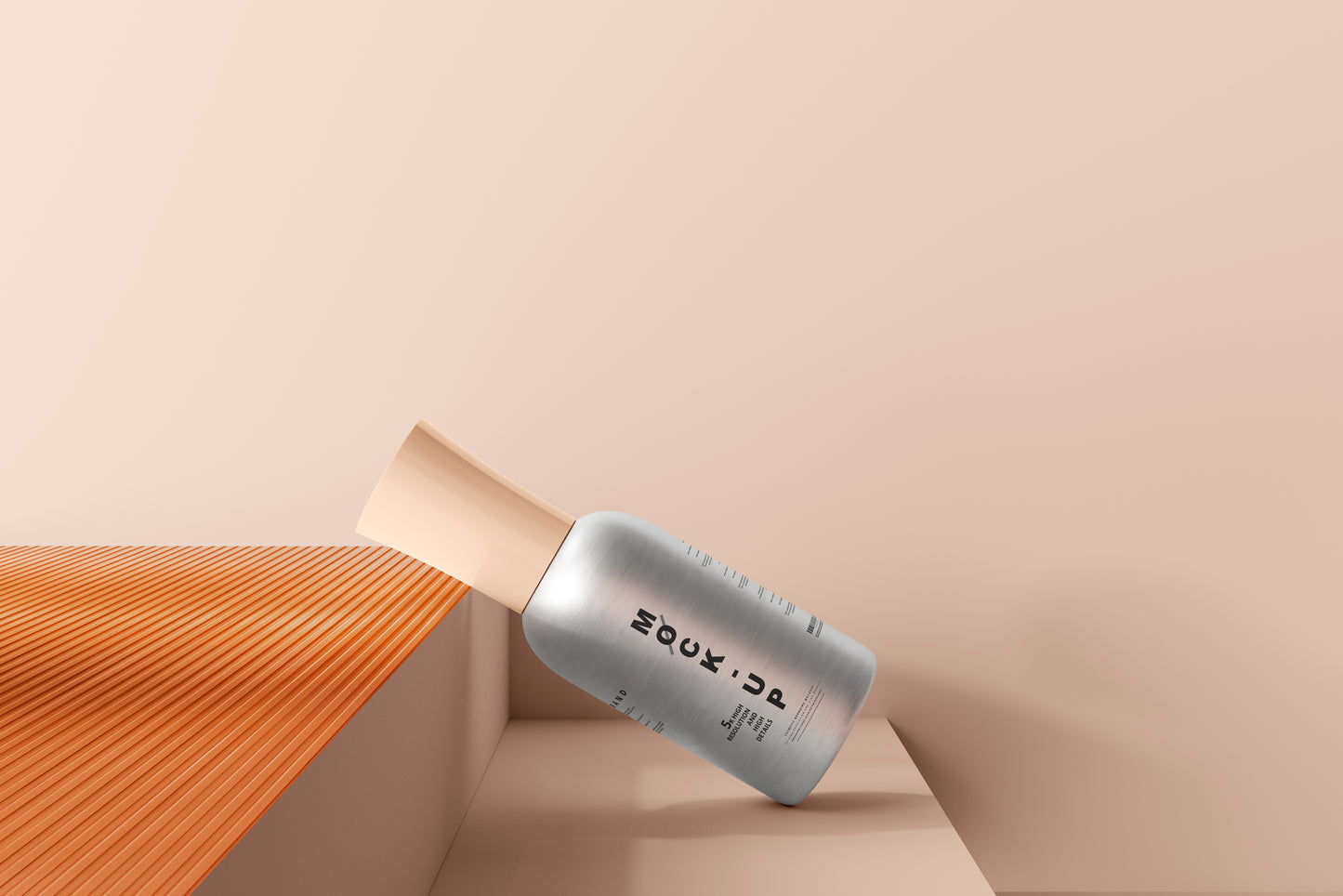 Aluminum Body Nail Polish Bottle Mockup